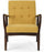 Conrad Fabric Mid-Century Birch Club Chair, Wasabi and Dark Espresso, Mustard