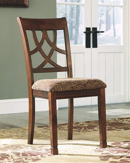 Leahlyn Dining Upholstered Side Chair - Pierced Splat Back - Set of 2 -Brown