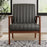 Wooden Arm Accent Chair for Living Room-Real Wood-Modern Channeled Tufting