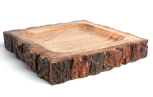 BARK/BUCKLE WOODEN SERVING TRAY