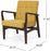 Conrad Fabric Mid-Century Birch Club Chair, Wasabi and Dark Espresso, Mustard