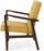 Conrad Fabric Mid-Century Birch Club Chair, Wasabi and Dark Espresso, Mustard