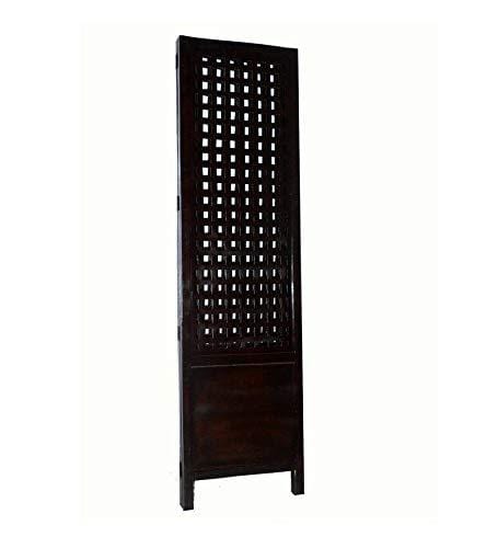 Solid Wood 3 Panel Room Wooden Partition (Brown) for Living Room