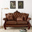 Versailles Loveseat w/3 Pillows Tone Light Brown PU & Cherry