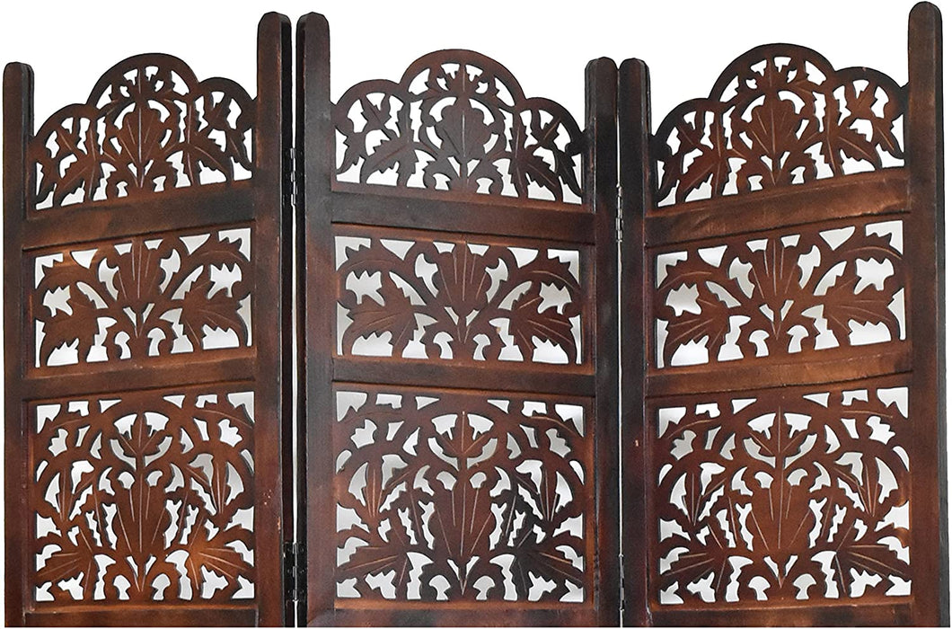 3 Panel Wooden Partition Wooden Handcrafted Partition Room Divider Separator for Living Room Office Partition Screen Room Divider Wood Partitions for Home Kitchen & Office