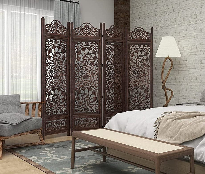 Wood Screen 4 Panel Decorative Protection