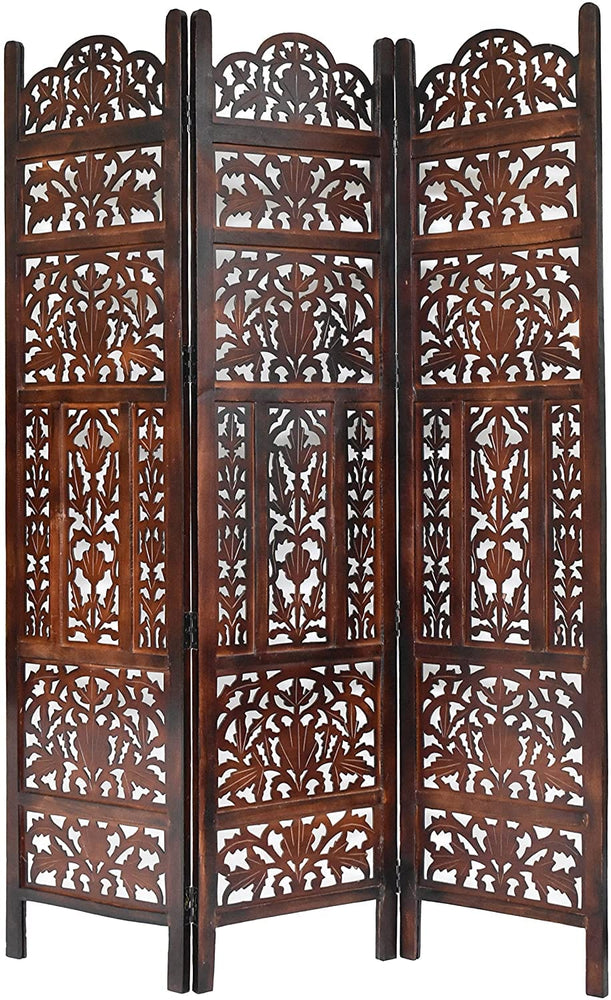 3 Panel Wooden Partition Wooden Handcrafted Partition Room Divider Separator for Living Room Office Partition Screen Room Divider Wood Partitions for Home Kitchen & Office