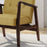 Conrad Fabric Mid-Century Birch Club Chair, Wasabi and Dark Espresso, Mustard