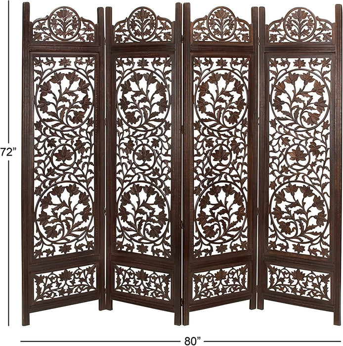 Wood Screen 4 Panel Decorative Protection