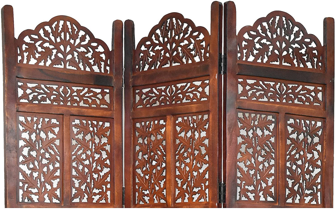 3 panel Wood Partition Wooden Handcrafted Partition Room Divider Separator for Living Room Office Partition Screen Room Divider Wood Partitions for Home Kitchen & Office