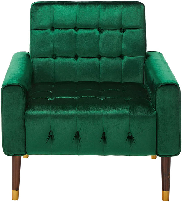 Velvet Armchair, Modern Glam, Button-Tufted, Waffle Stitching,