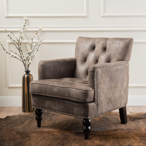 Tufted Club Chair, Fabric Accent Chair