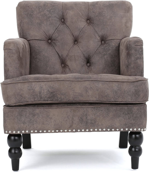 Tufted Club Chair, Fabric Accent Chair