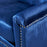 Tufted Back New Velvet Club Chair (Navy Blue