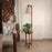 Brielle Wooden Floor Lamp with Brown Base and Beige Fabric Lampshade