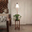 Brielle Wooden Floor Lamp with Brown Base and Beige Fabric Lampshade