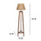 Adrienne Wooden Floor Lamp with Brown Base and Premium Beige Fabric Lampshade