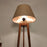 Adrienne Wooden Floor Lamp with Brown Base and Premium Beige Fabric Lampshade