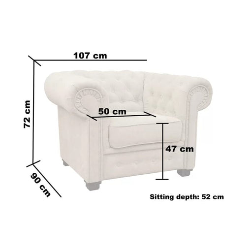 Alderwood  Wide Tufted Chesterfield Chair