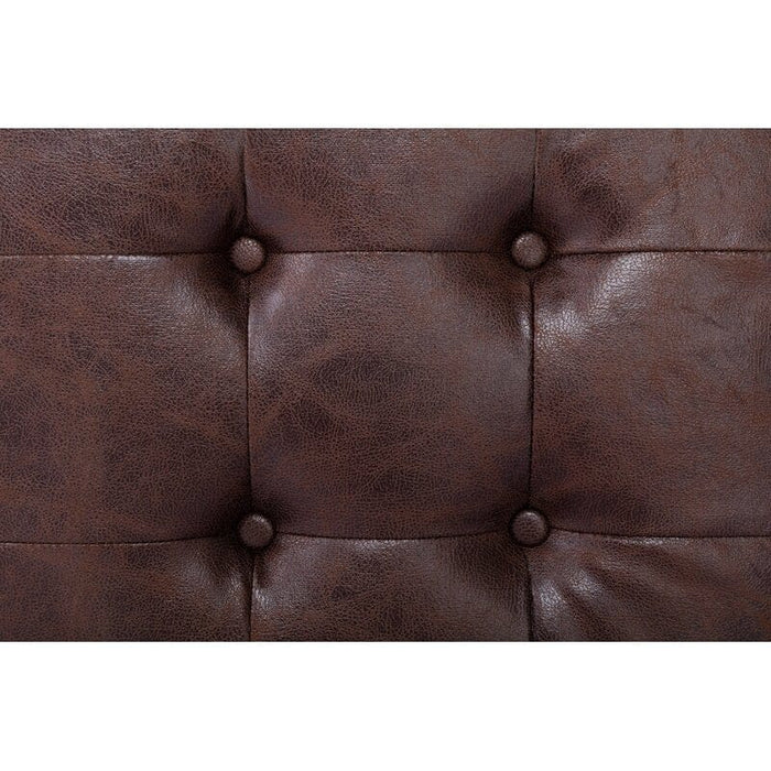 Wide Leatherette Tufted Square Storage Ottoman with Storage