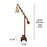 Angler Wooden Floor Lamp with Brown Base and Jute Fabric Lampshade