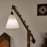 Angler Wooden Floor Lamp with Brown Base and Jute Fabric Lampshade