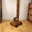 Angler Wooden Floor Lamp with Brown Base and Jute Fabric Lampshade