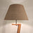 Emphasis Wooden Floor Lamp with Brown Base and Beige Fabric Lampshade