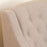 Wide Tufted Linen Armchair and Ottoman