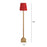 HexSpot Wooden Floor Lamp with Brown Base and Beige Wooden Lampshade