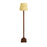 Focal Wooden Floor Lamp with Brown Base and Beige Wooden Lampshade