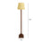 Focal Wooden Floor Lamp with Brown Base and Beige Wooden Lampshade