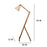 Benji Wooden Floor Lamp with Brown Base and Beige Fabric Lampshade