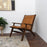 Wide Wooden Antique Upholstery Chair for living room