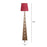 Bevel Wooden Floor Lamp with Beige Base and Red Printed Fabric Lampshade