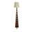 Bevel Wooden Floor Lamp with Brown Base and Yellow Printed Fabric Lampshade