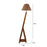 Biped Wooden Floor Lamp with Brown Base and Beige Fabric Lampshade