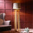 Blender Wooden Floor Lamp with Premium Beige Fabric Lampshade