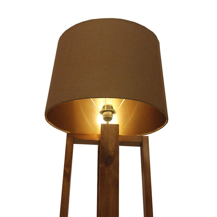 Blender Wooden Floor Lamp with Premium Beige Fabric Lampshade