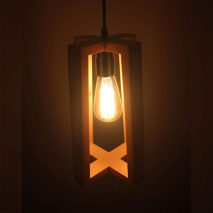 Blender Brown Wooden Single Hanging Lamp