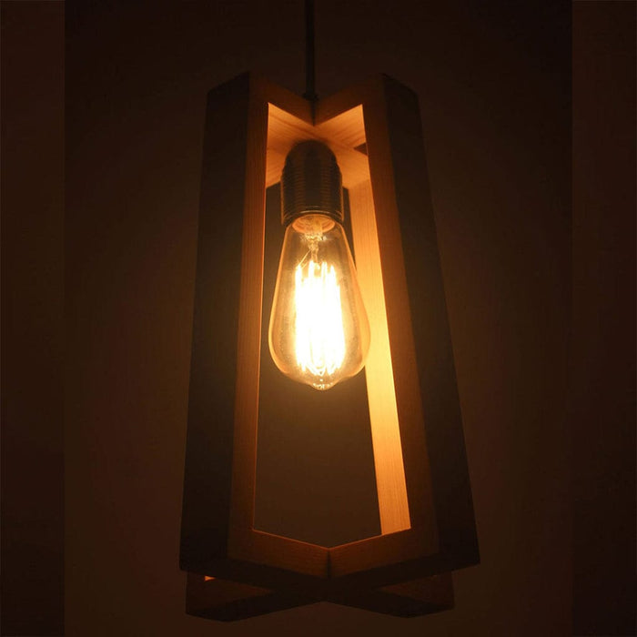 Blender Brown Wooden Single Hanging Lamp