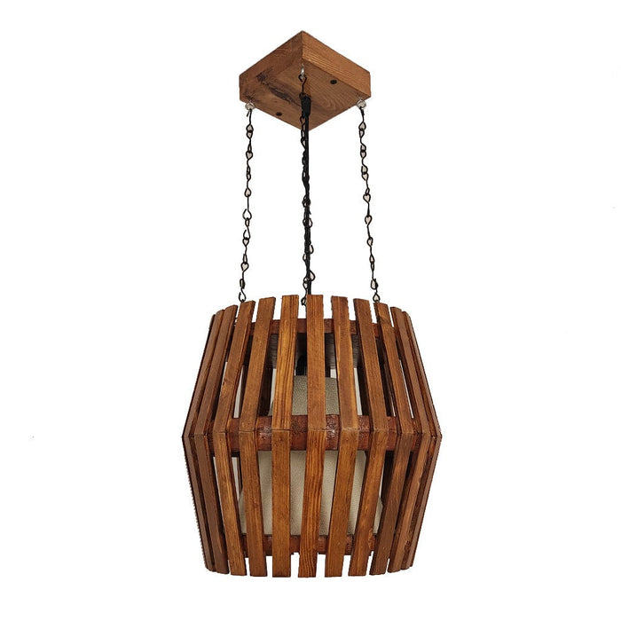 Bourbon Brown Wooden Single Hanging Lamp