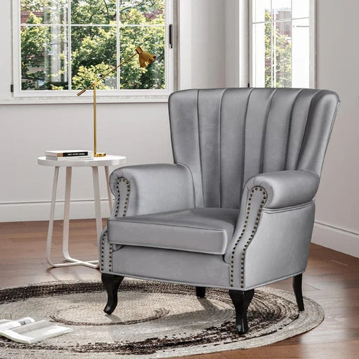 Cadsden  Wide Tufted Velvet Wingback Chair