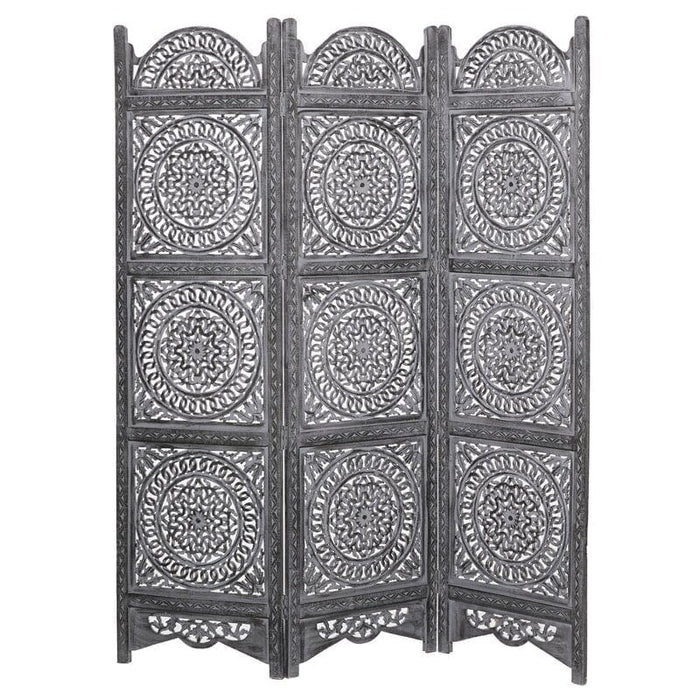 3 Panel Antique Look Woods Handcrafted Wooden Partition