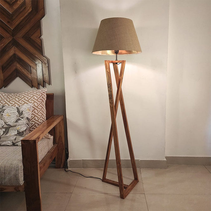 Arc LED Wooden Floor Lamp