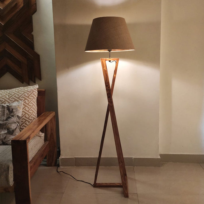 Arc LED Wooden Floor Lamp