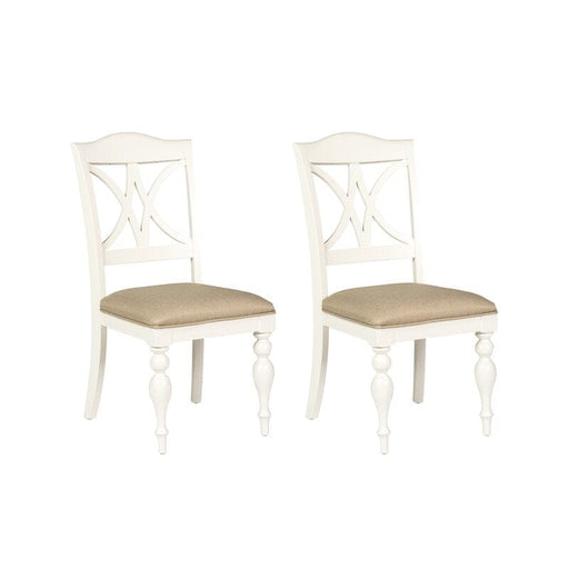 Wooden Cato Cross Back Side Dinning Chair  (Set of 2)