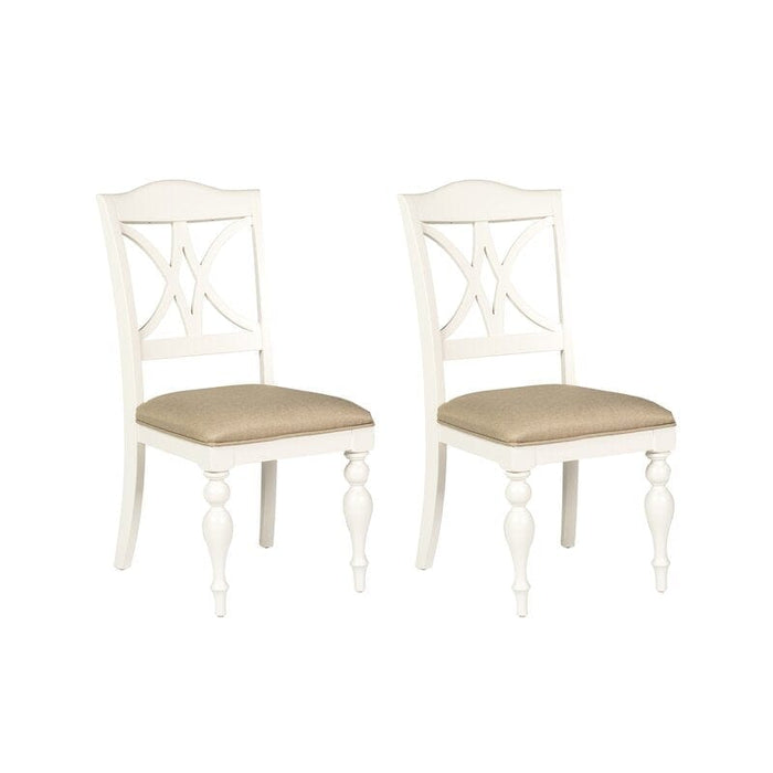 Wooden Cato Cross Back Side Dinning Chair  (Set of 2)