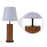 Cedar Brown Wooden Table Lamp with White Fabric Lampshade