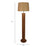 Cedar Wooden Floor Lamp with Premium Beige Fabric Lampshade